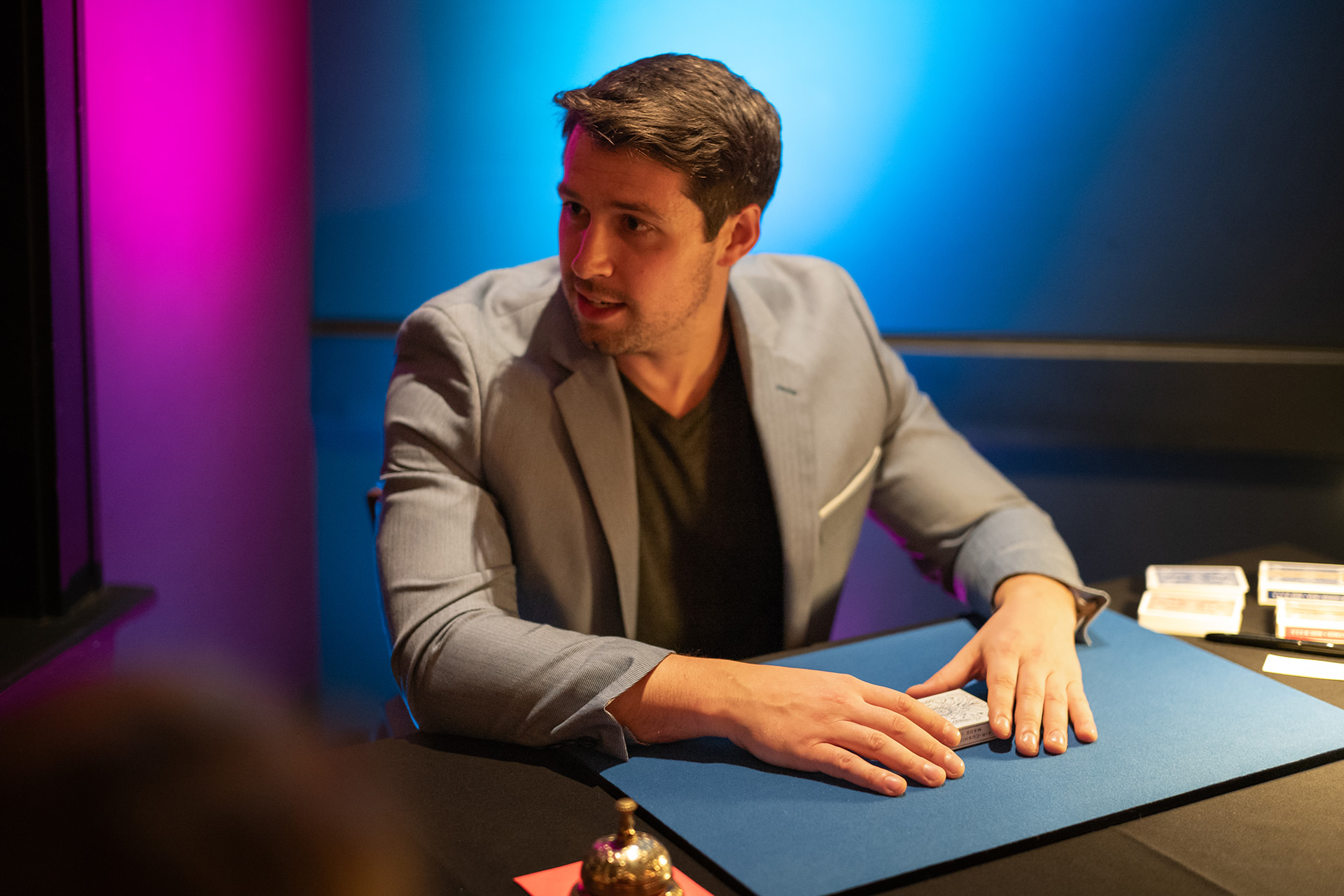Christopher Barker performing magic